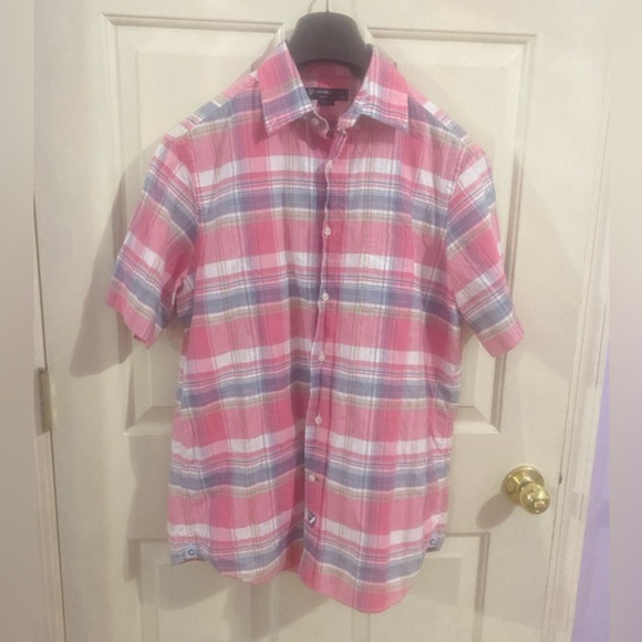 Cremieux Classics Men’s Medium Short Sleeve Button Down‎ Plaid Shirt - Picture 1 of 7